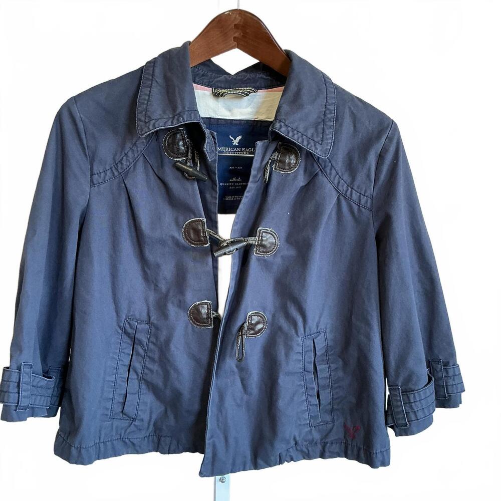 American Eagle Outfitters Women's Navy Blue Jacket Medium